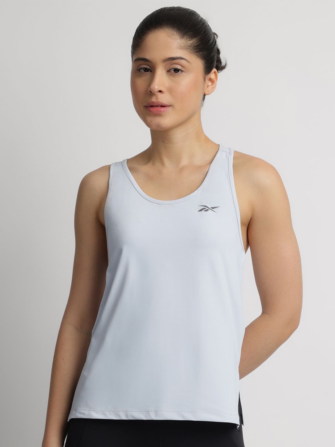 

Reebok Round Neck Sleeveless Tops, White