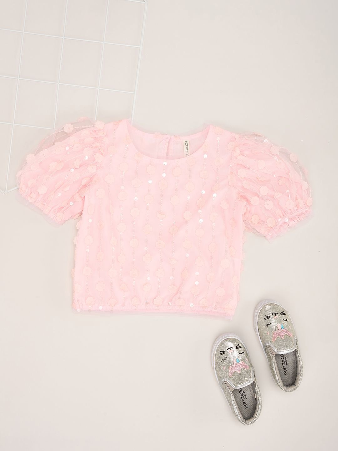 

Pantaloons Junior Girls Embellished Crop Top, Pink