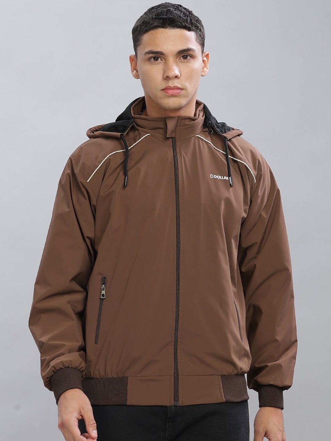 

Dollar Men Water Resistant Running Biker Jacket, Brown