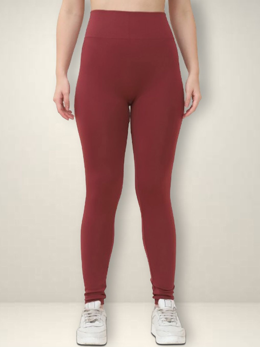 

Jinfo Women Skinny Fit Ankle length Tights, Maroon