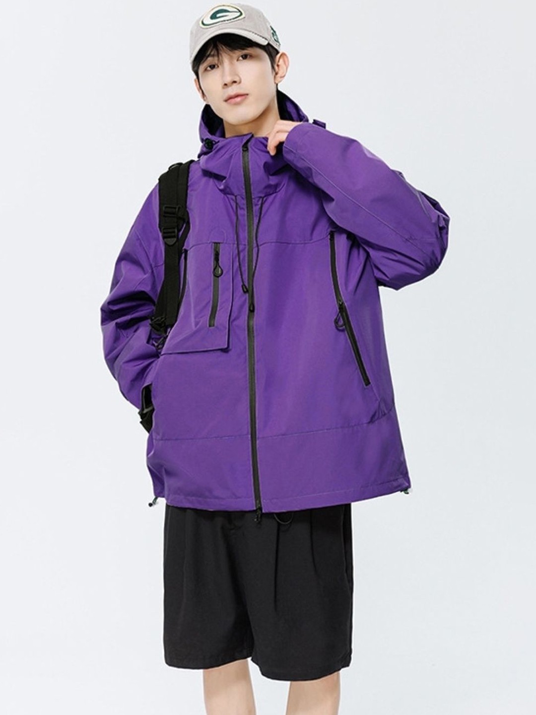 

KPOP Men Open Front Jacket, Purple