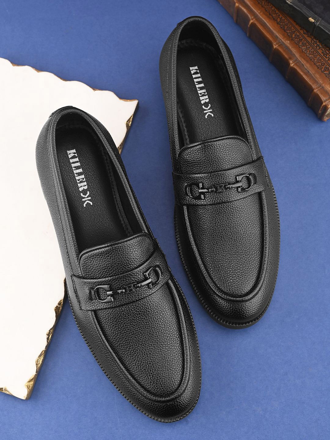 

Killer Men Round Toe Formal Loafers Shoes, Black