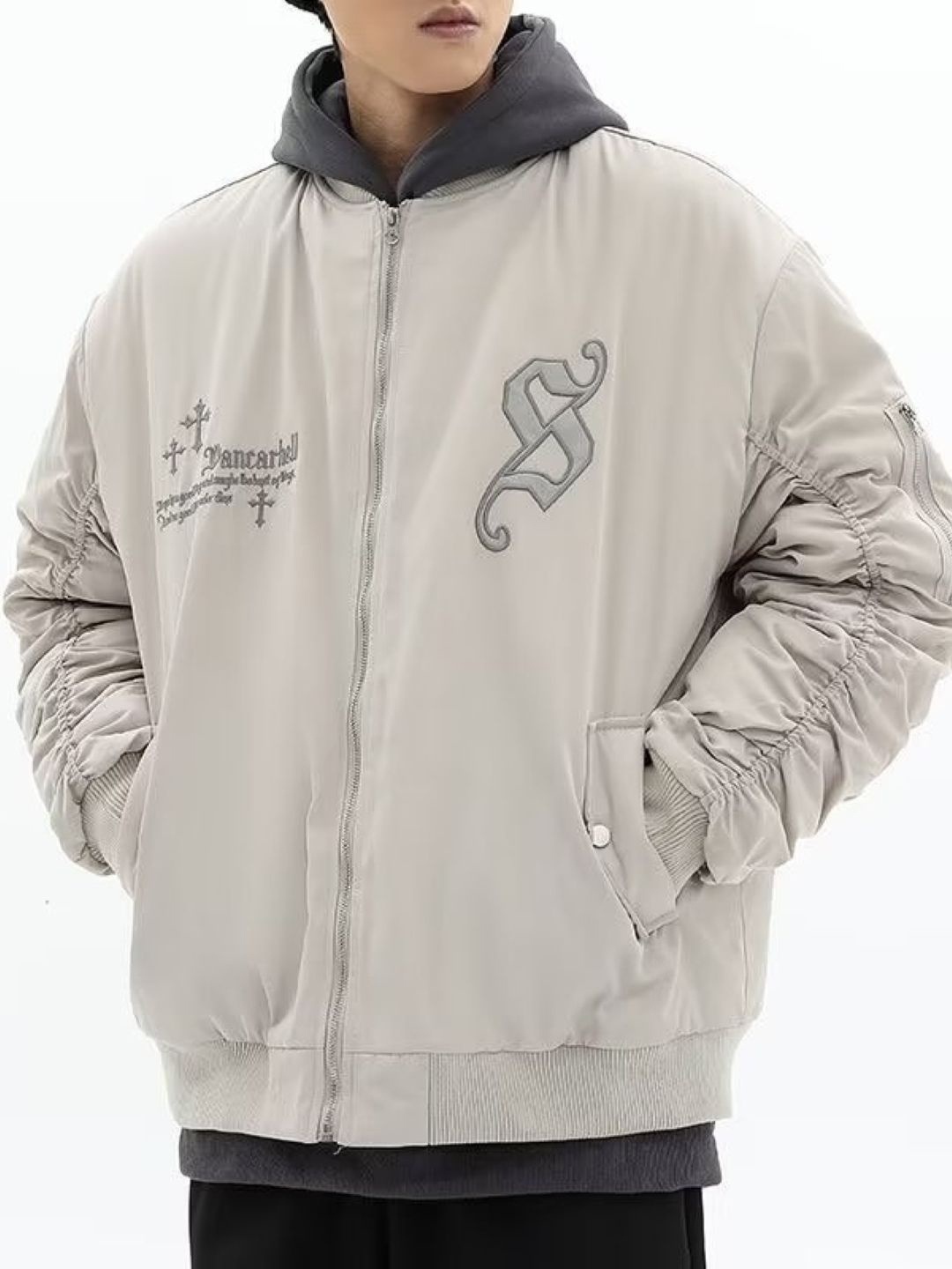 

KPOP Men Open Front Jacket, Black
