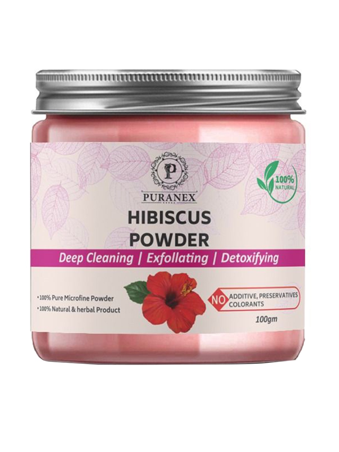 

Puranex 100% Pure & Natural Hibiscus Powder Deep Cleansing Skin Face - 100 g, Brown