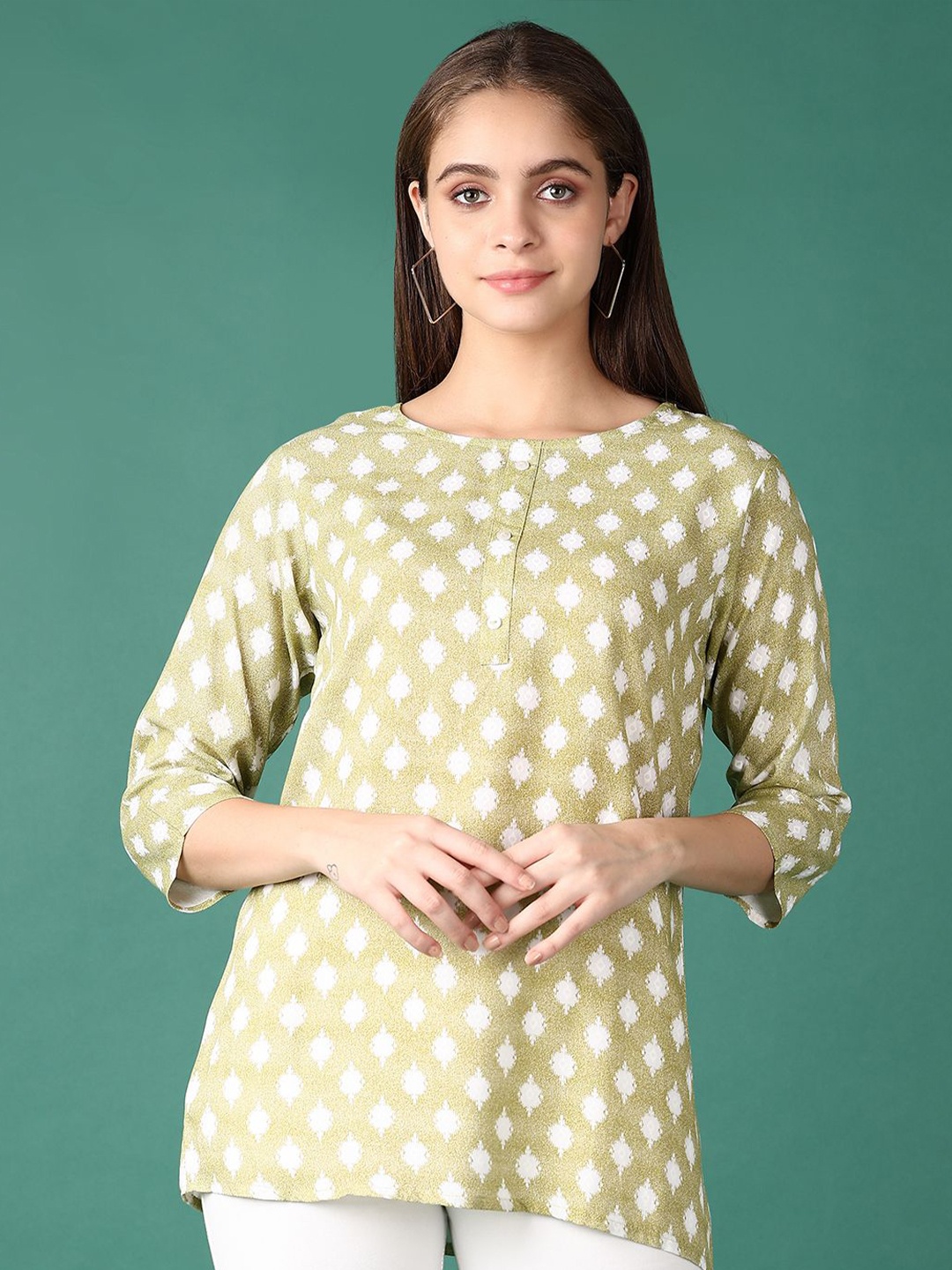 

V-Mart Women Floral Printed Kurti, Green