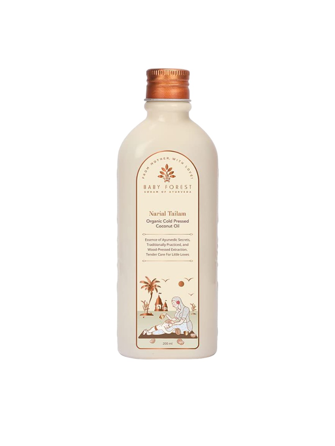 

Baby Forest Narial Tailam Organic Cold Pressed Coconut Oil - 200ml, White