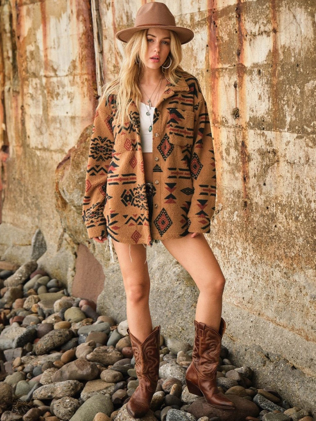 

HERE&NOW Women Open Front Jacket, Brown