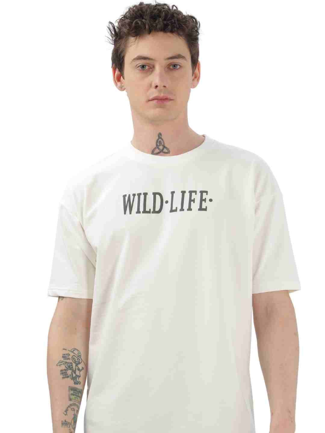 

ilyzly Men Printed T-shirt, White