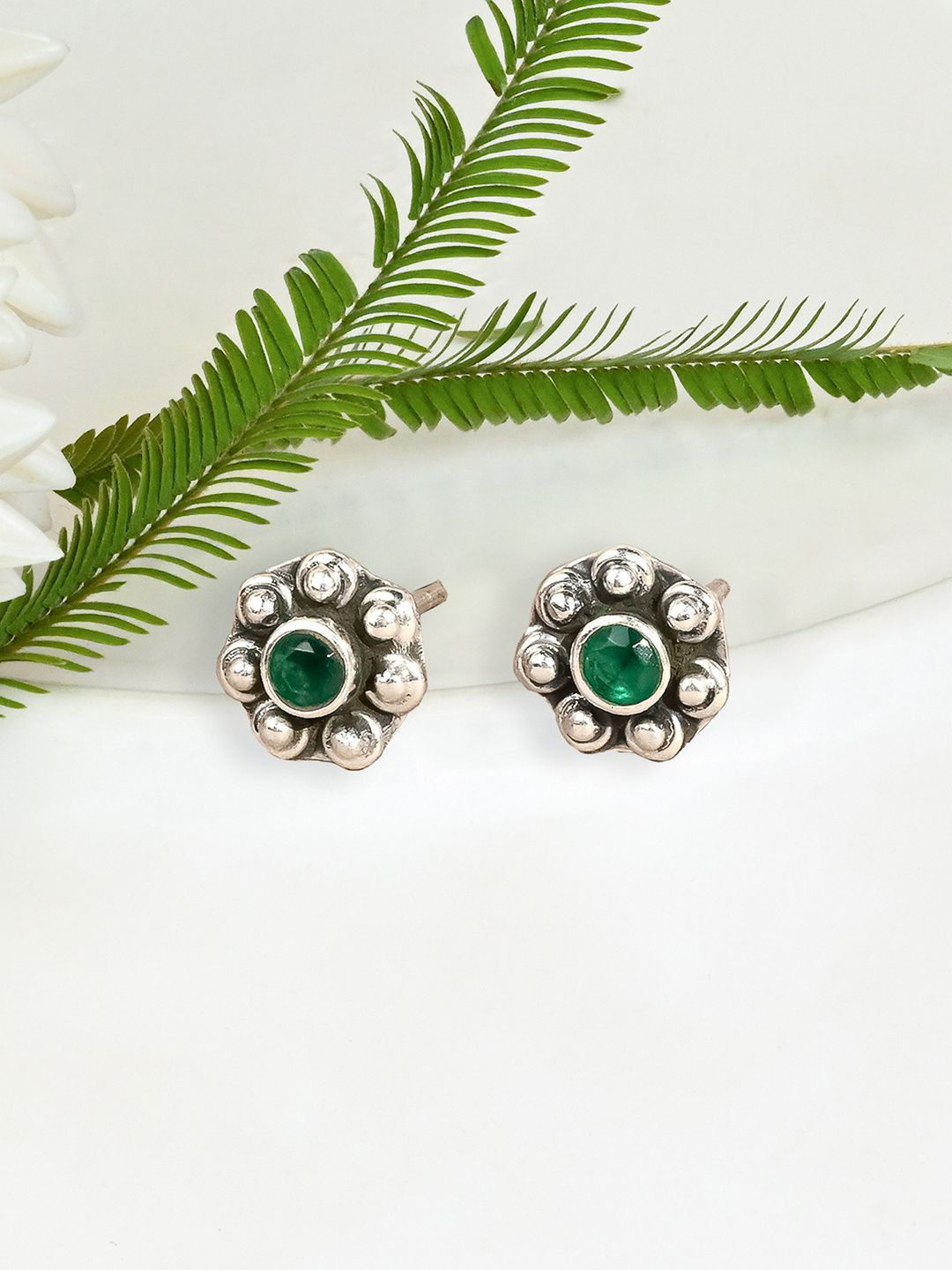 

TOUCH925 Silver Dazzling Sunflower Oxidised Cubic Zirconia Studs