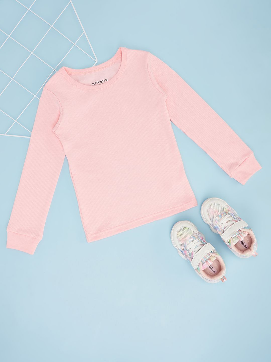 

Pantaloons Junior Girls Ribbed Thermal Top, Pink