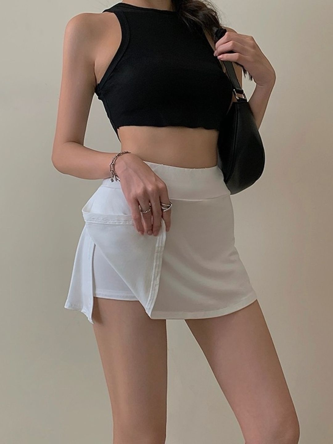 

HERE&NOW Women Straight Above Knee Skirts, White