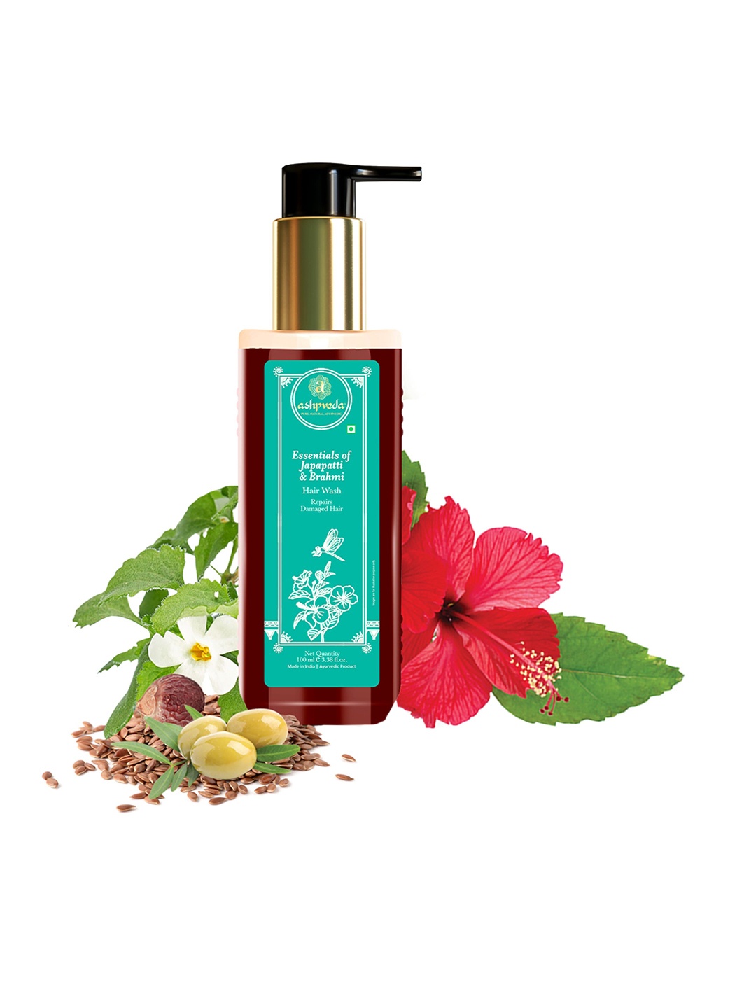 

ASHPVEDA Essentials Of Japapatti & Brahmi Shampoo For Damaged Hair- 100 ml, Maroon