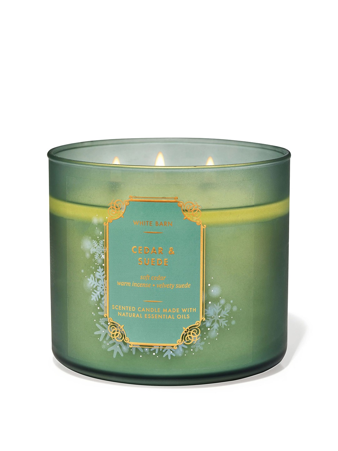 

Bath & Body Works Cedar & Suede Scented 3-Wick Candle - 411g, Green