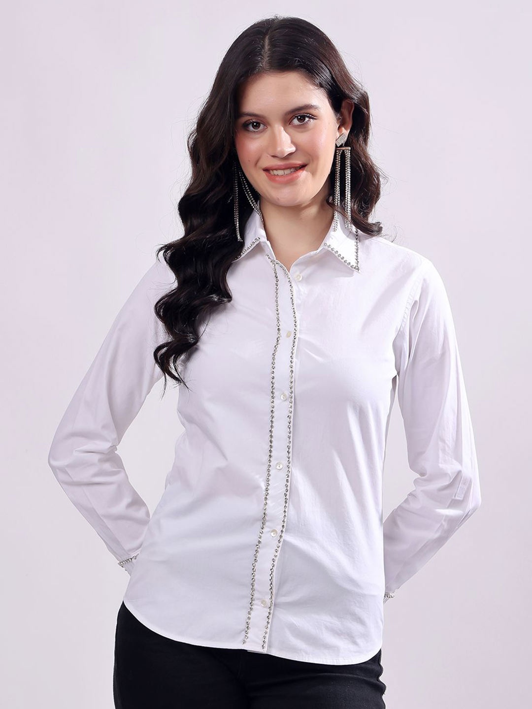 

T TRYON ULTIMATE Women Classic Casual Shirt, White