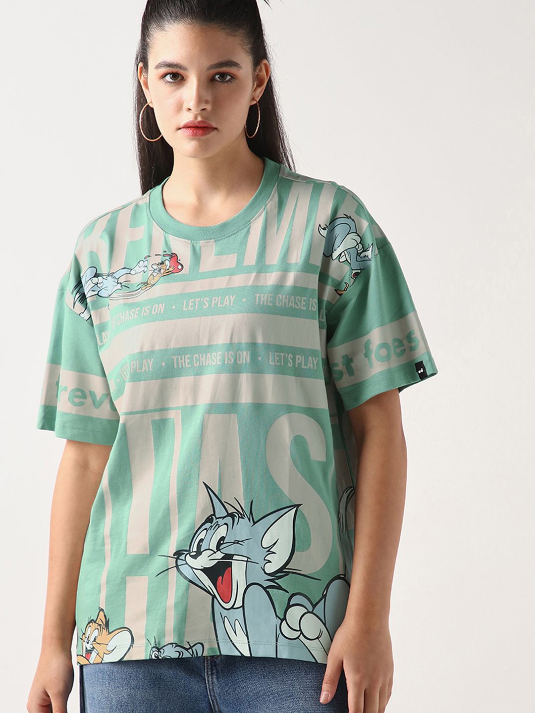 

Bewakoof Women Printed T-shirt, Green