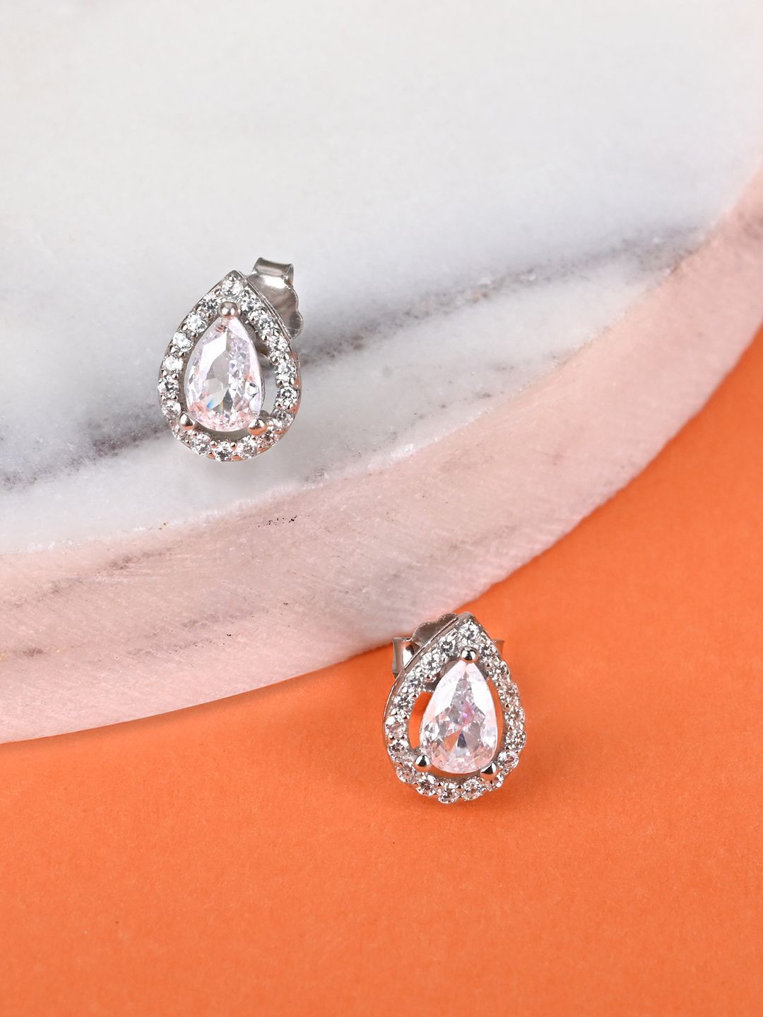 

TOUCH925 925 pure silver Teardrop Shaped Cubic Zirconia Studs
