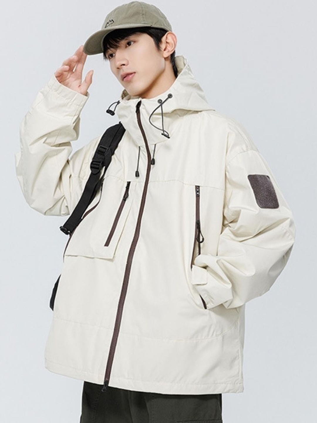 

KPOP Men Open Front Jacket, White