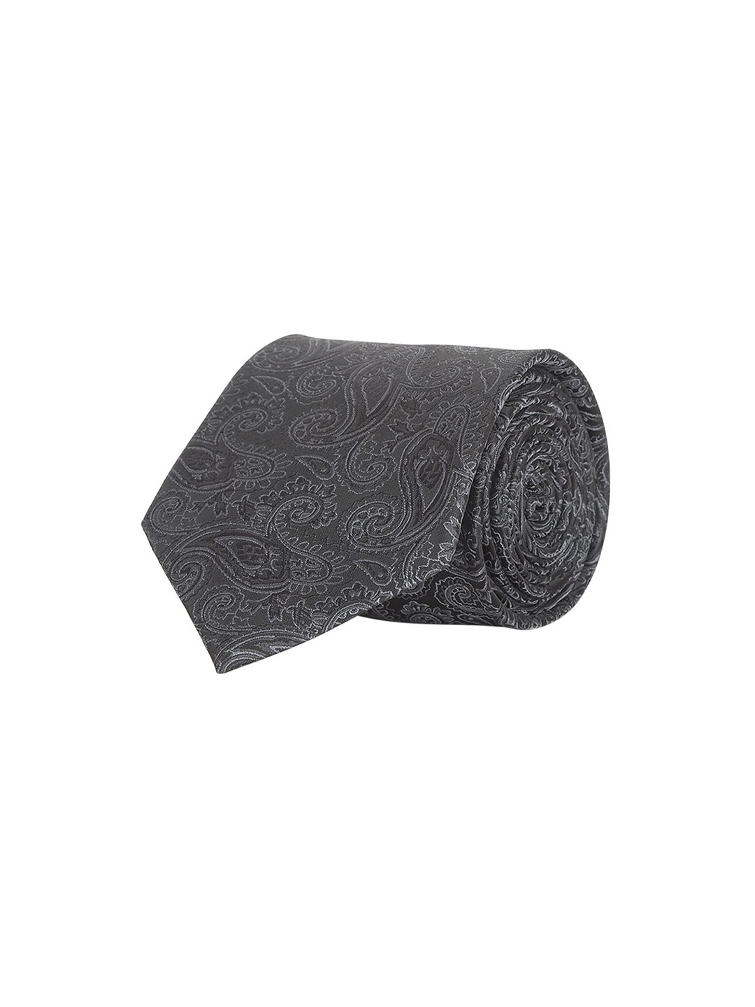 

Cazzano Men Woven Design Skinny Tie, Grey