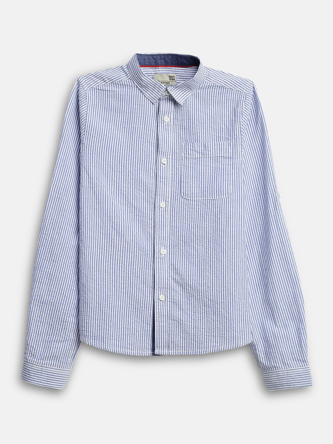 

BONKIDS Boys Opaque Checked Casual Shirt, Blue