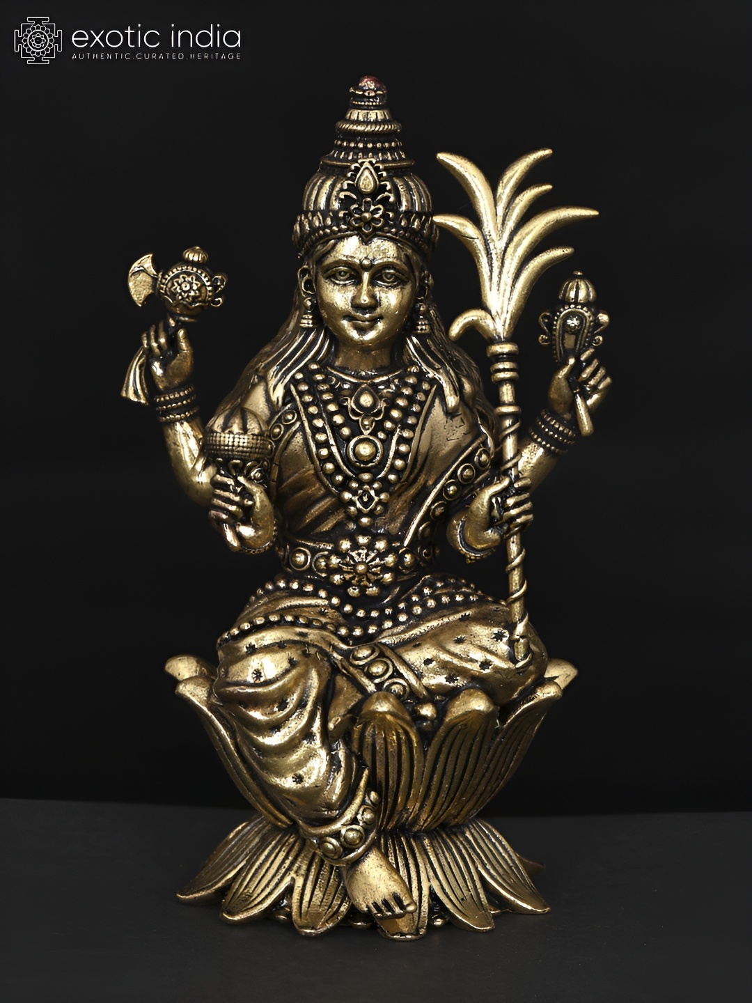 

Exotic India Gold-Toned Goddess Rajarajeshvari Religious Idol Showpiece