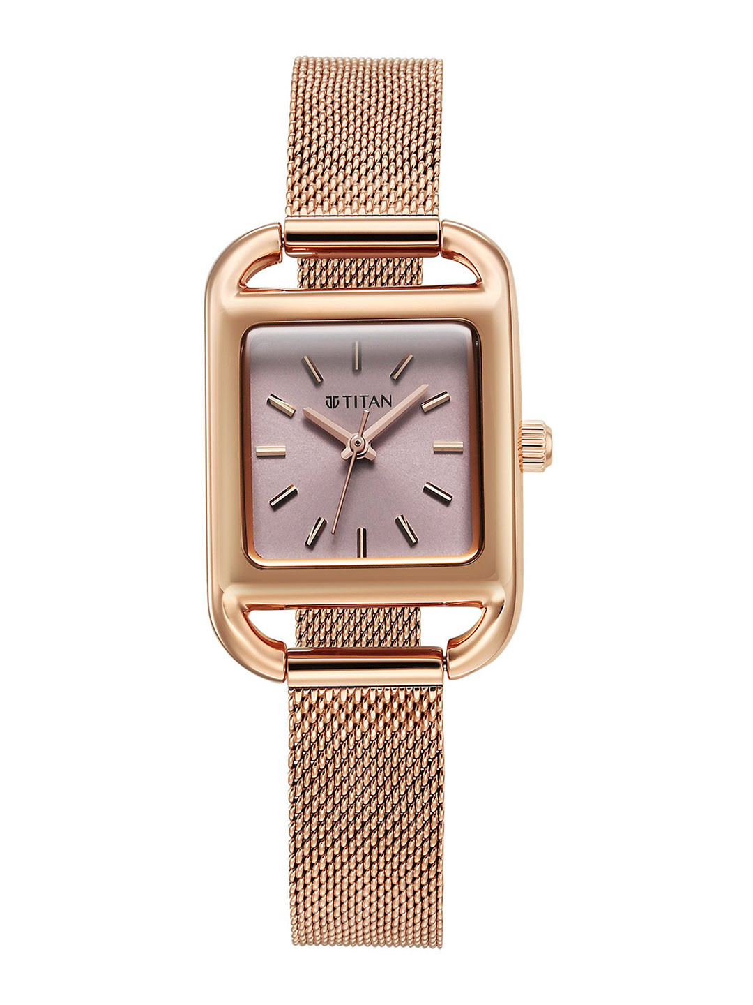 

Titan Women Dial & Stainless Steel Straps Analogue Watch 95298WM01, Rose gold