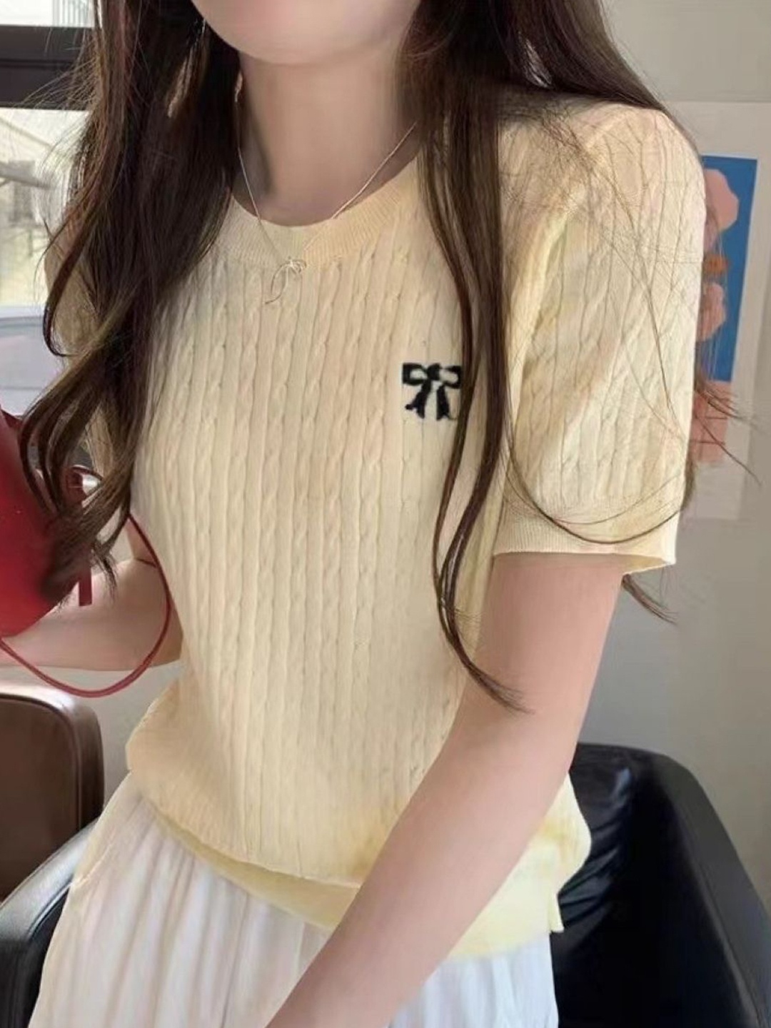 

KPOP Women Cable Knit Pullover Sweater, Beige