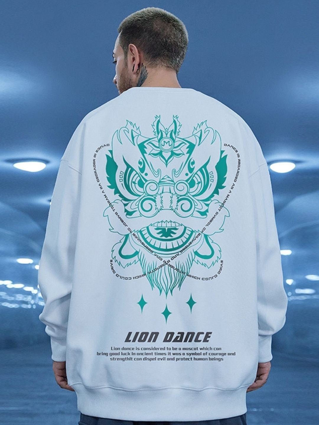 

KPOP Men Graphic Printed Cotton Sweatshirt, White