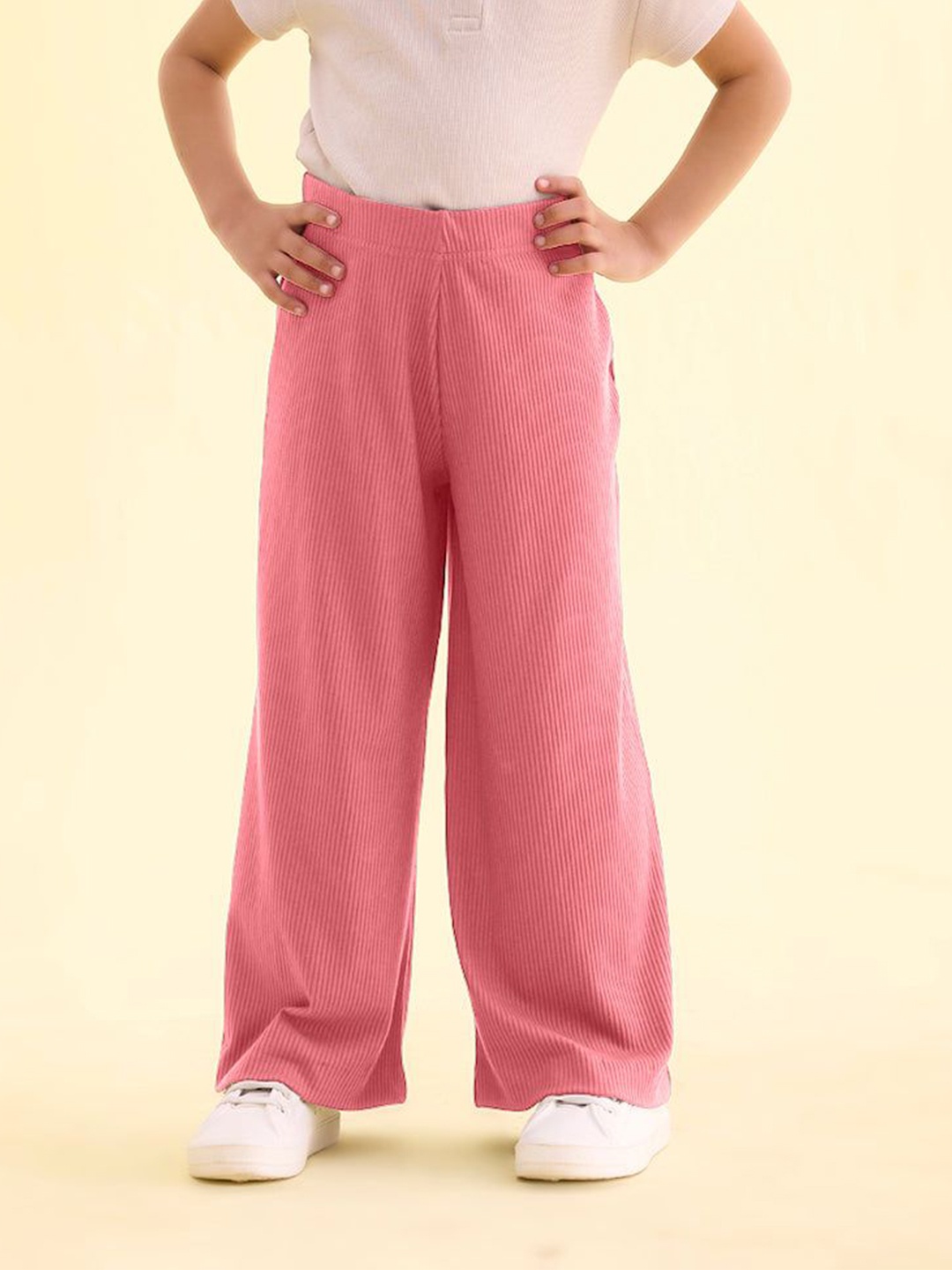 

Go Colors Girls Mid-Rise Straight Fit Regular Palazzos, Mauve