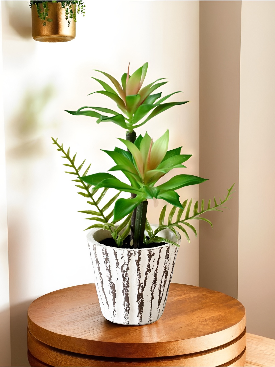 

UMAI Green & White Artificial Flower With Pot