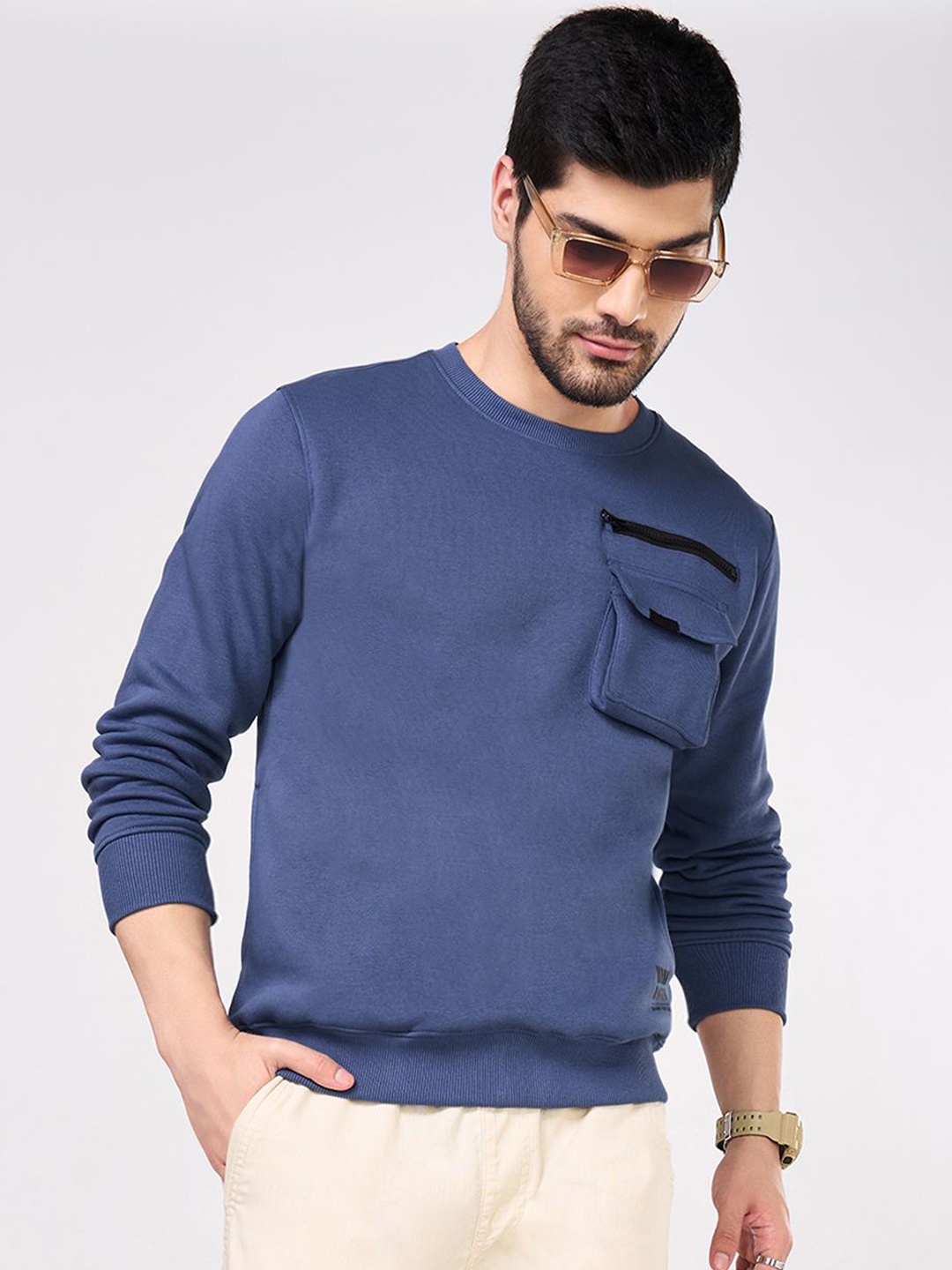 

Urban Ranger by pantaloons Men Sweatshirt, Blue