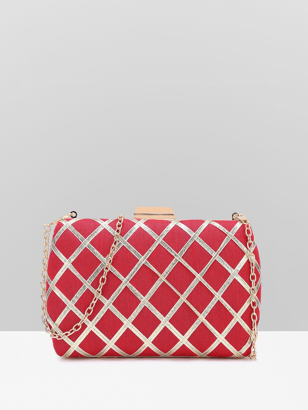

Filauri Printed Structured Sling Bag with Quilted, Red
