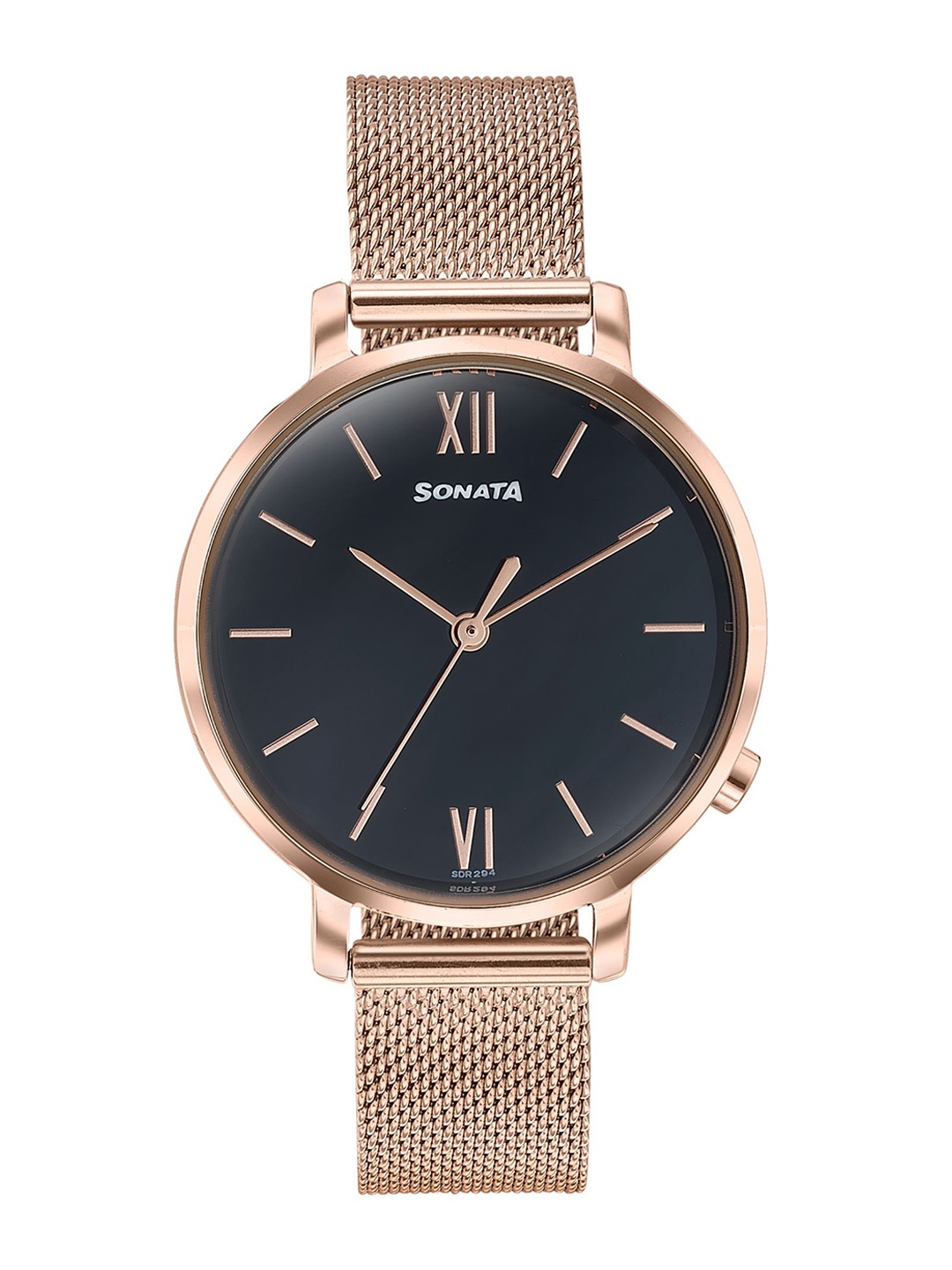

Sonata Women Stainless Steel Straps Quartz Analogue Watch 87045WM03W, Rose gold