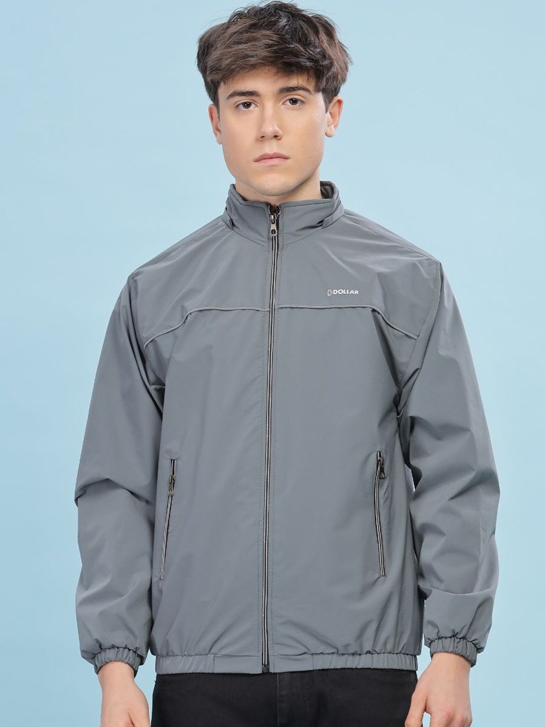

Dollar Men Water Resistant Running Biker Jacket, Grey