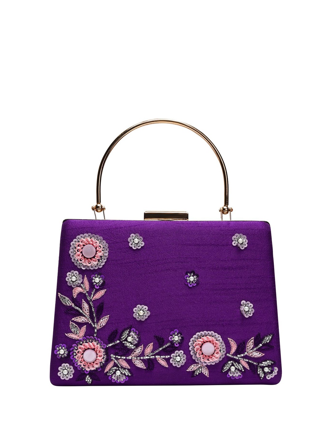 

HORRA Embellished Box Clutch, Purple