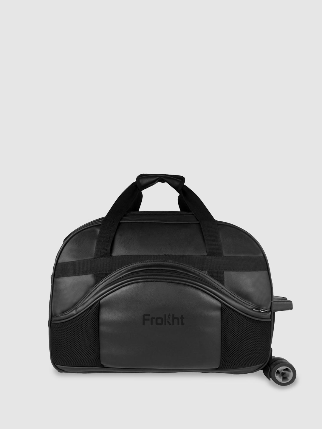 

Frokht Unisex Detachable Strap Trolley Duffel Bag, Black