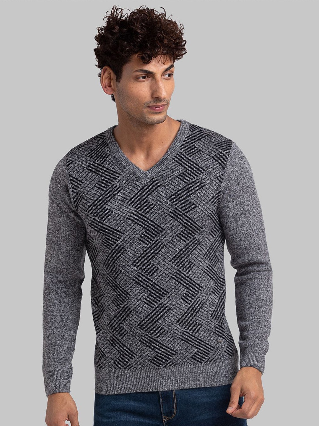 

Parx Men Chevron Printed Pullover, Black