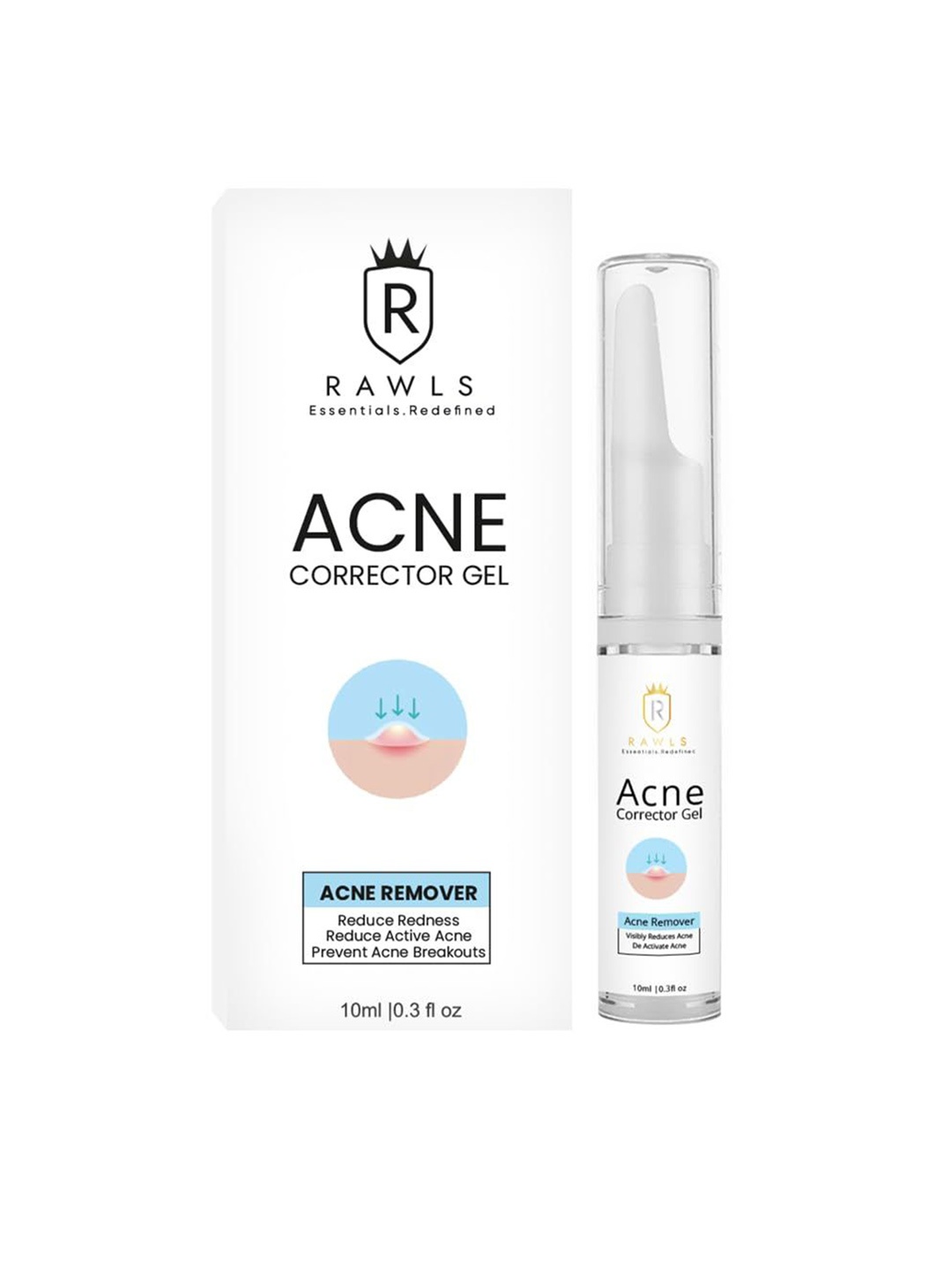 

RAWLS Acne Corrector Gel For Active Acne & Redness - 10 ml, White