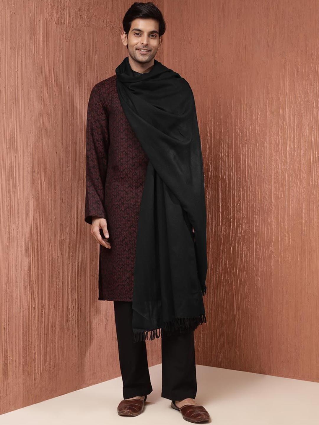

Fabindia Black Wool Men Shawl