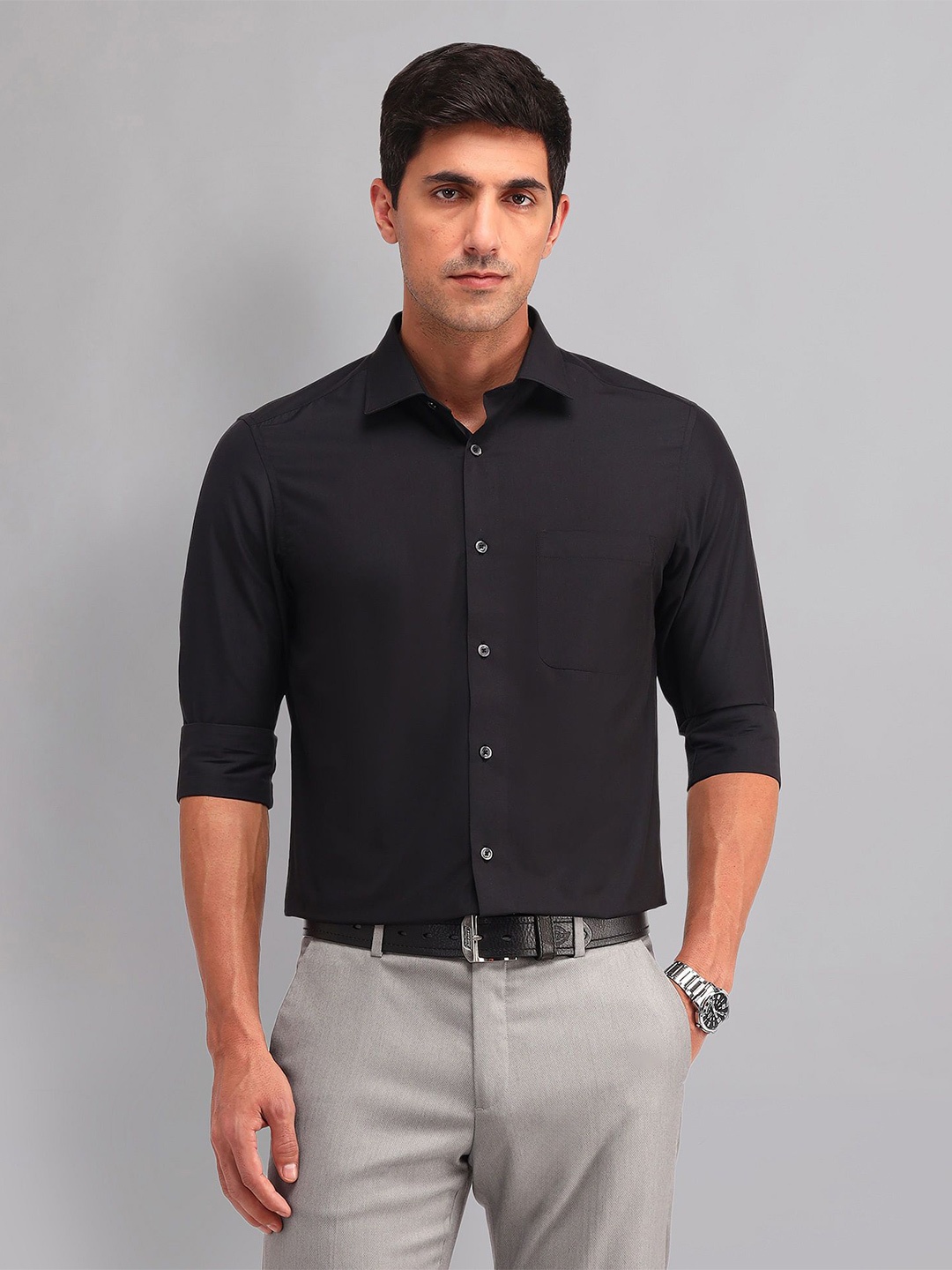 

AD By Arvind Men Opaque Casual Shirt, Black