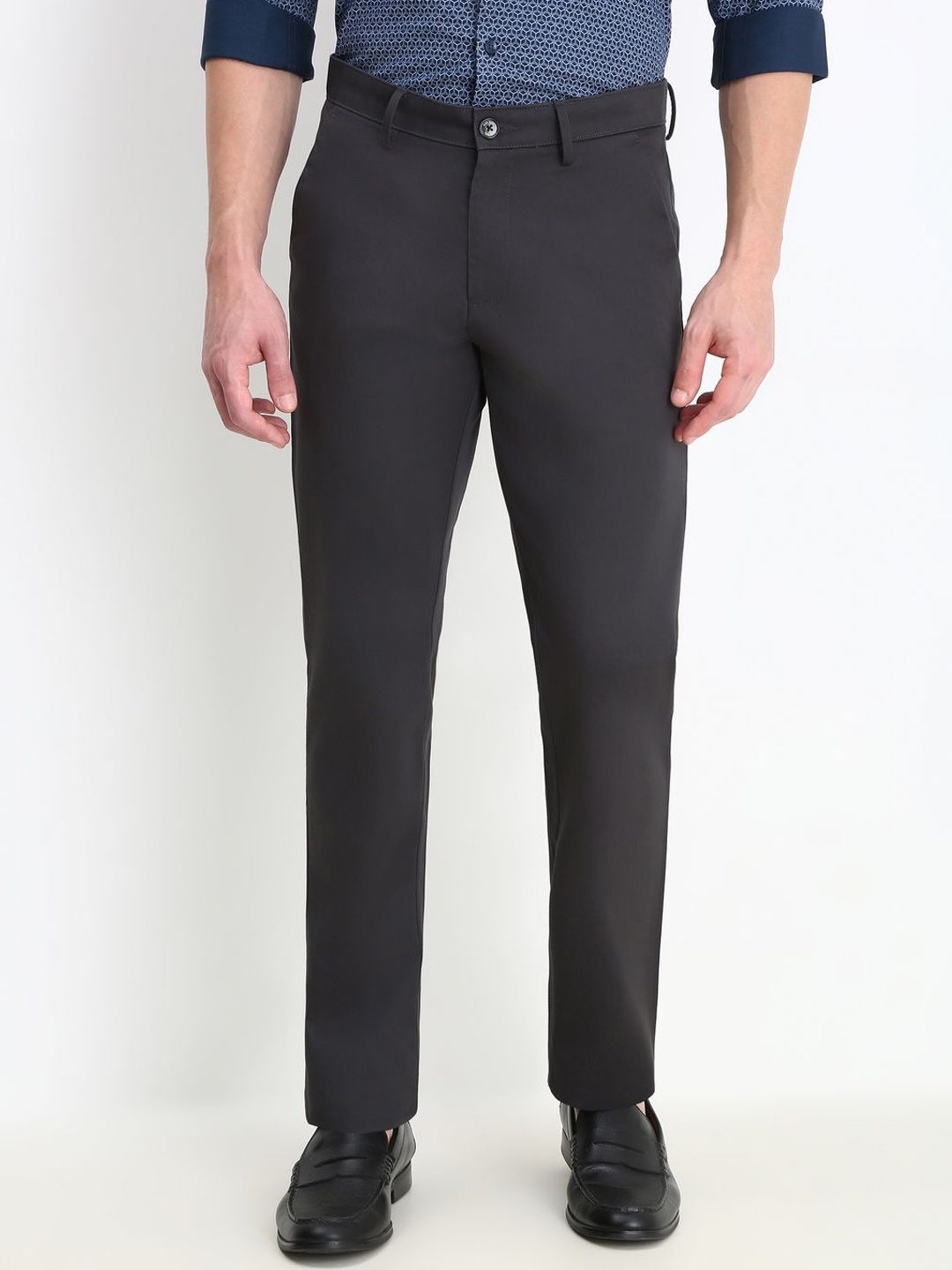 

Allen Solly Men Cotton Mid-Rise Regular Fit Formal Trousers, Charcoal