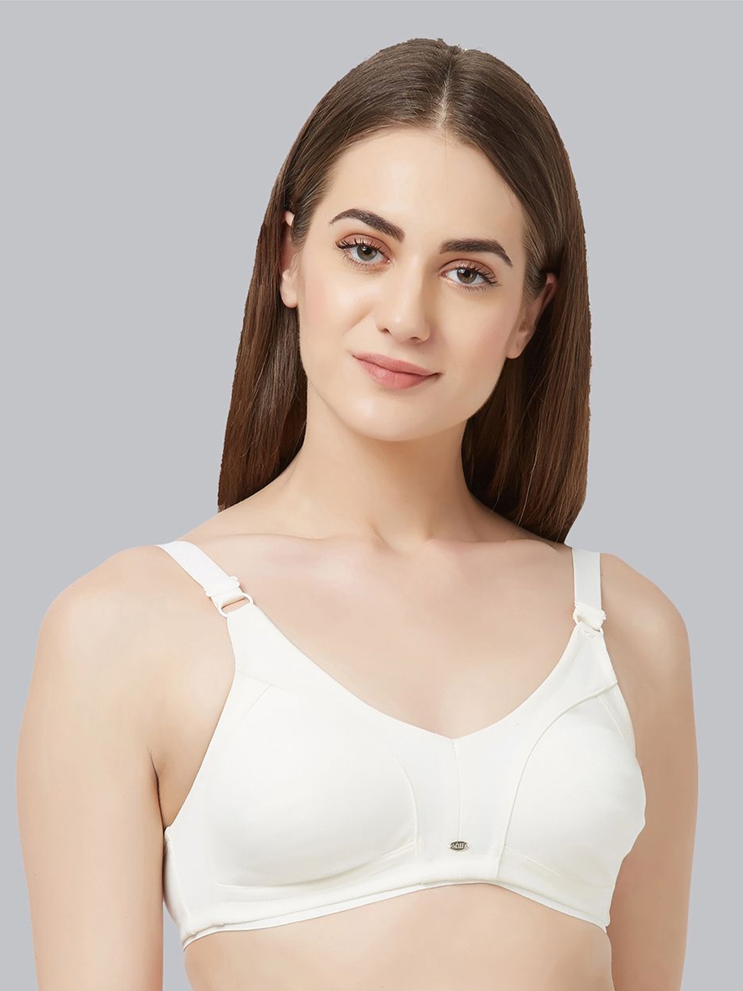 

Soie Women Cotton All Day Comfort Full Coverage Non-Wired Non Padded Everyday Bra, Cream