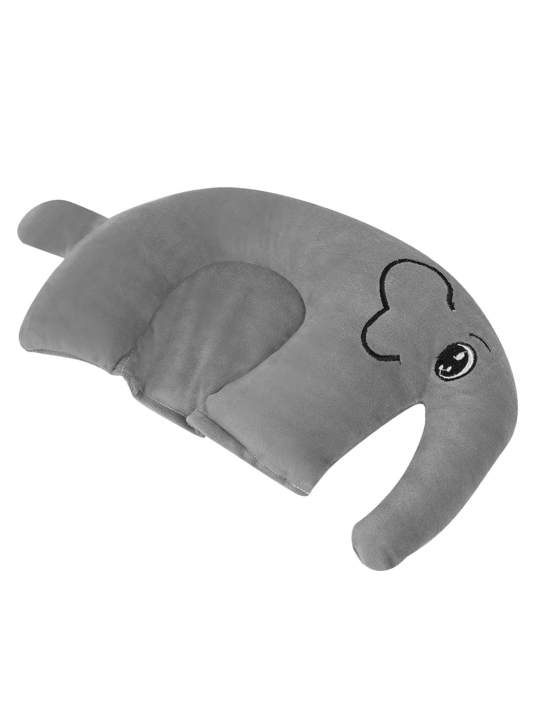 

NeonateCare Kids Printed Cotton Elephant Head Shaping Baby Pillow, Grey