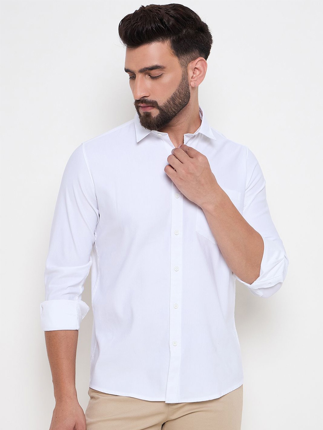 

Duke Men Slim Fit Opaque Casual Shirt, White