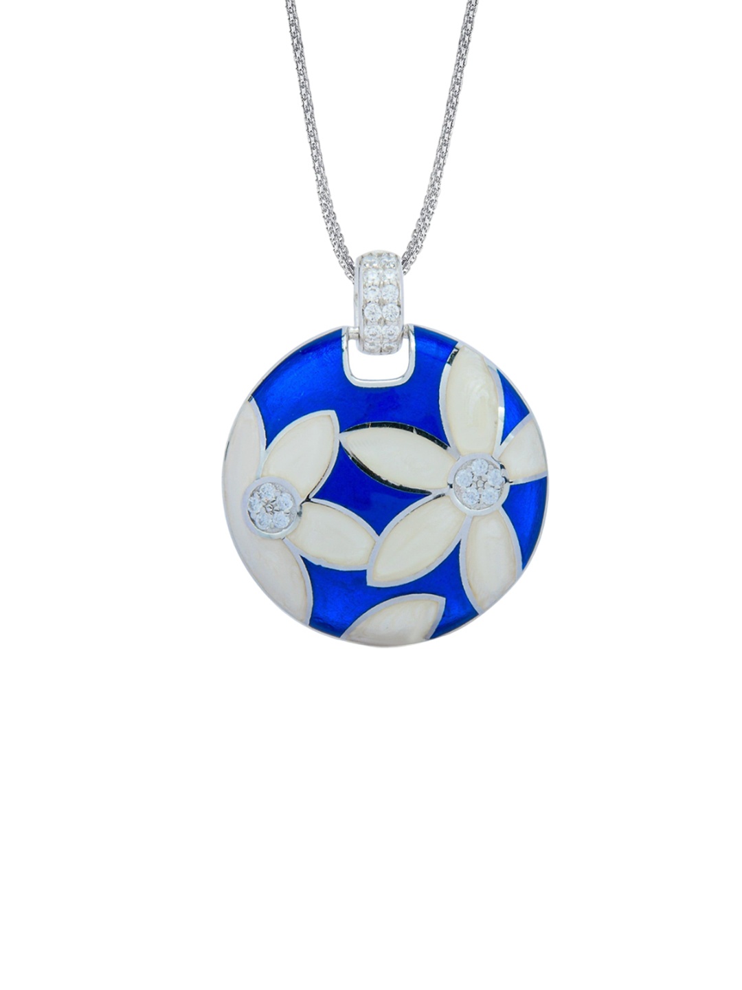 

Nipura 925 Sterling Silver Circular Mist Bloom Enamel Pendants