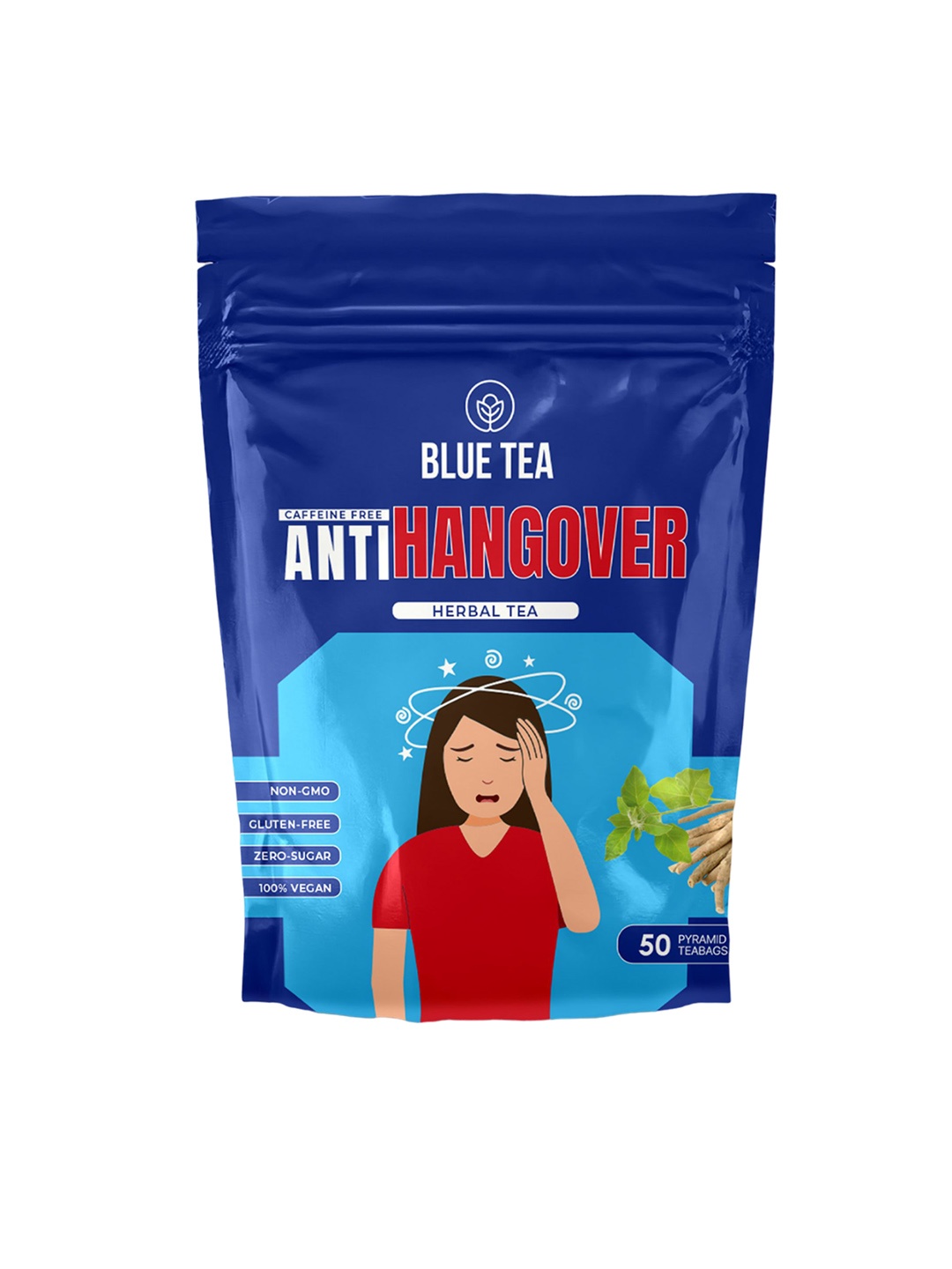 

BLUE TEA Anti-Hangover Herbal Tea - 50 Tea bags