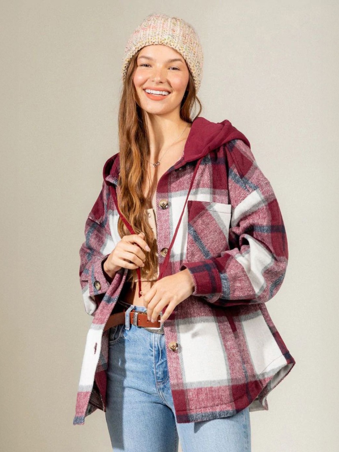 

HERE&NOW Women Original Tartan Checks Opaque Checked Casual Shirt, Red