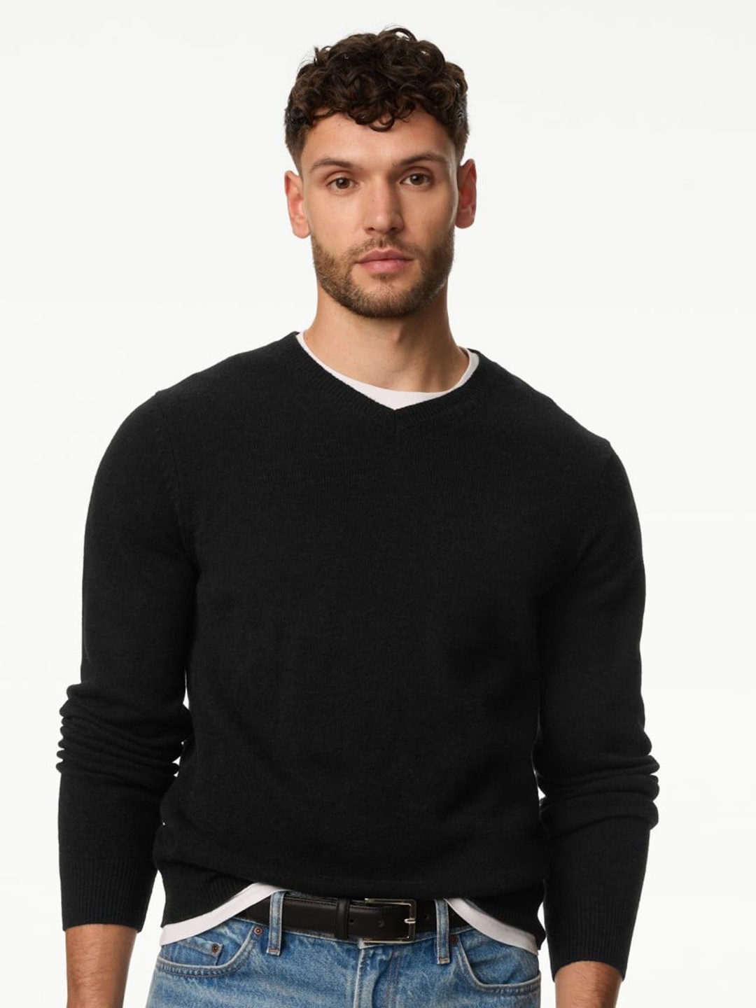 

Marks & Spencer Men Woollen Pullover, Black