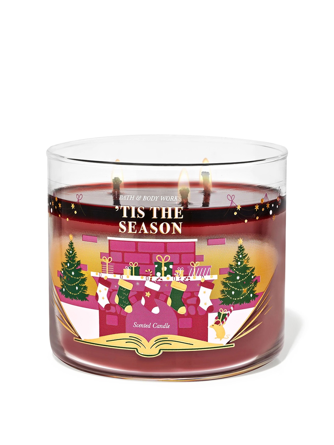 

Bath & Body Works Tis The Season Scented 3-Wick Candle - 411g, Red