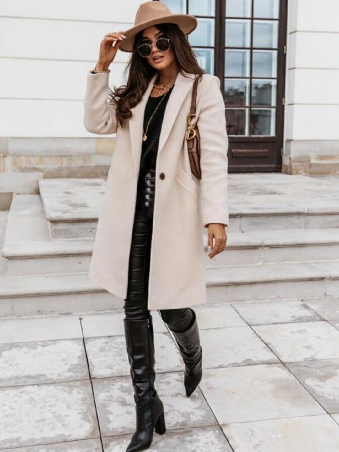 

StyleCast Women Longline Open Front Jacket, Cream