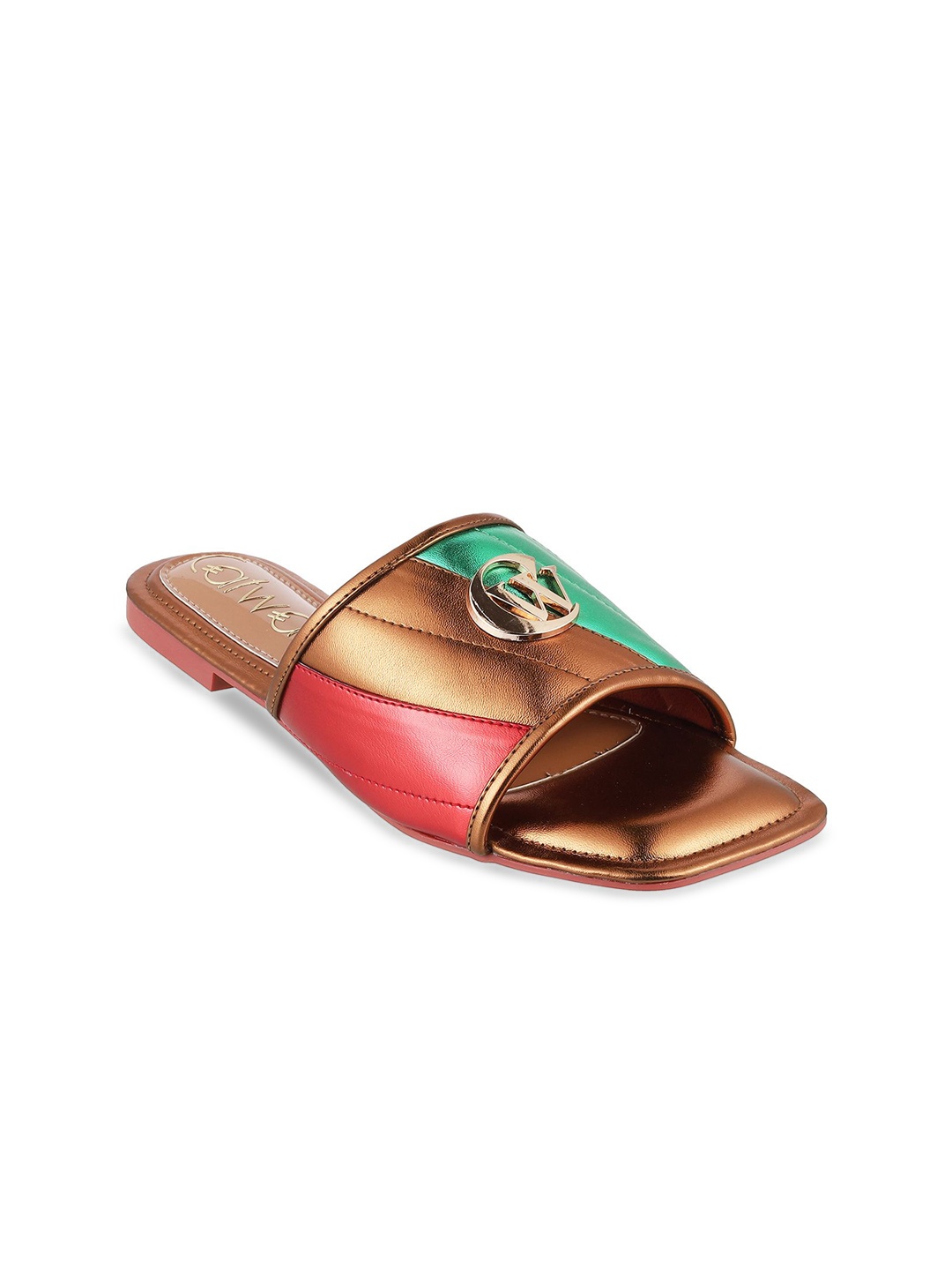 

Catwalk Women Printed Open Toe Flats, Bronze